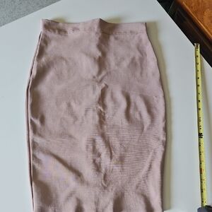 Windsor Pink Ribbed Pencil Midi Skirt